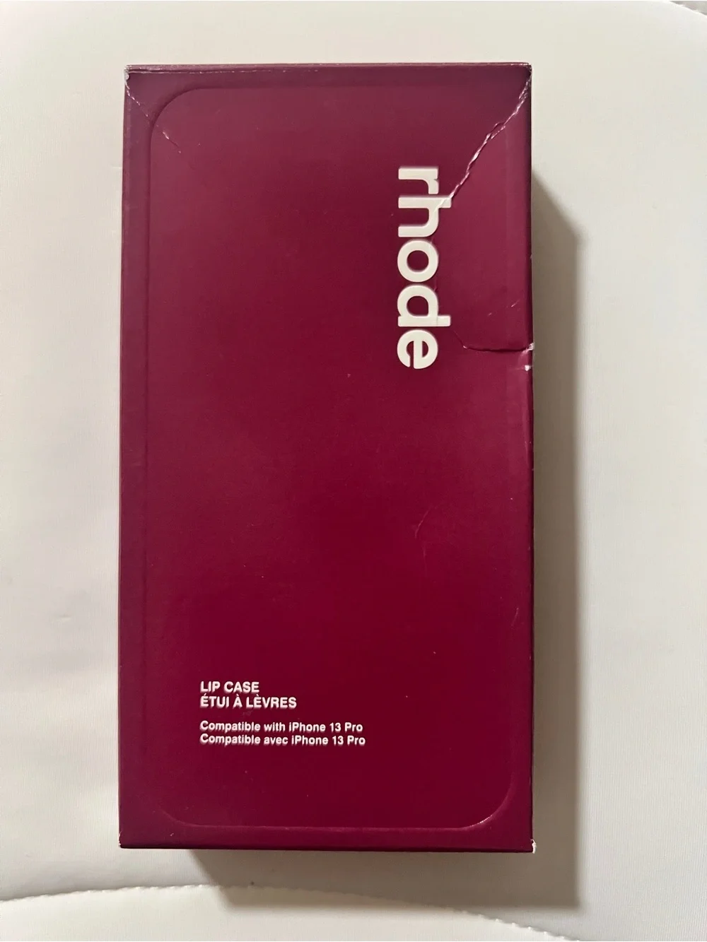 LNIB rhode iPhone 13 Pro Raspberry Jelly Peptide Lip Holder Silky Silicone Case